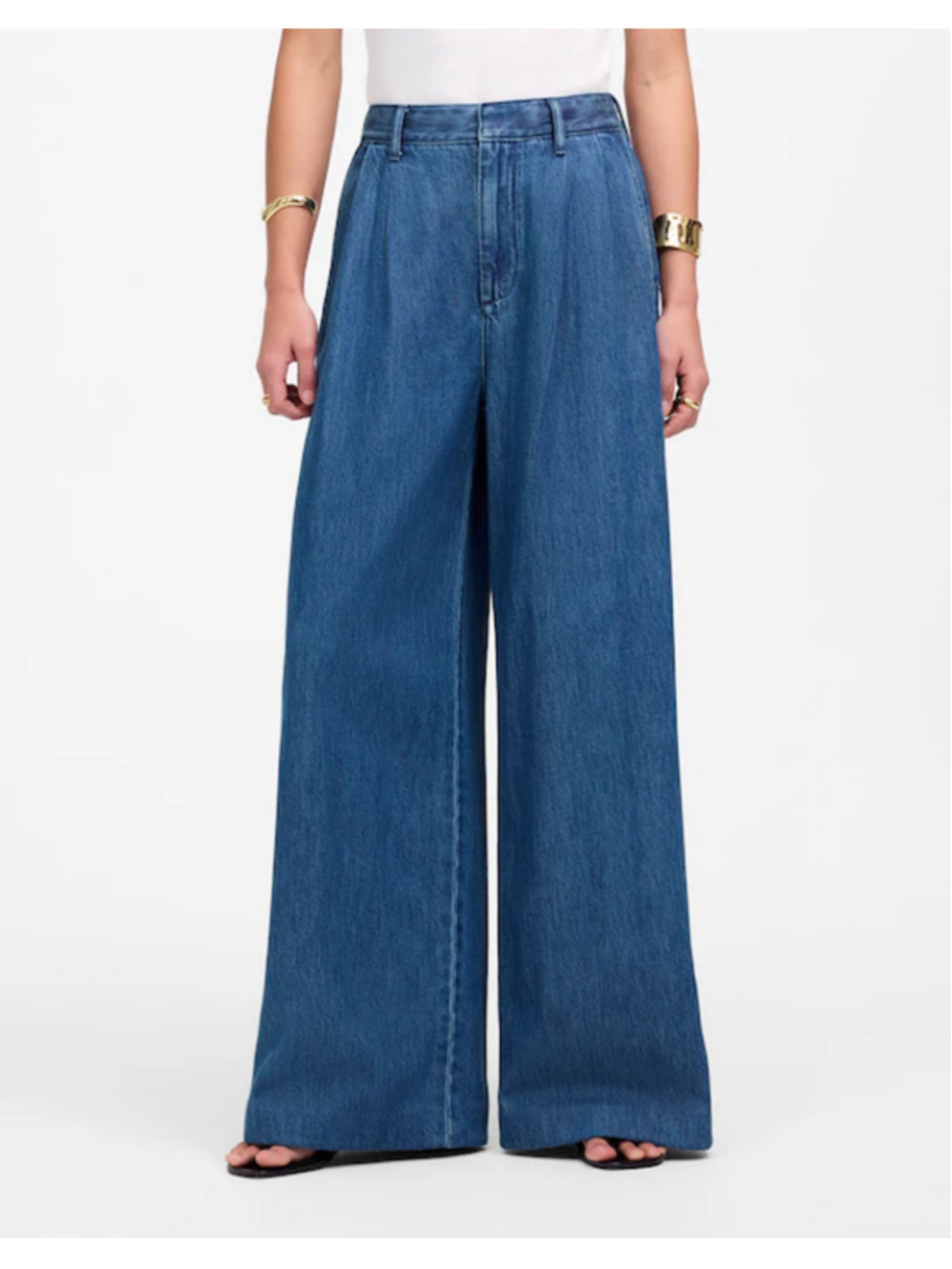 Women's Madewell The Harlow Superwide-Leg Jean Size 27 Blue